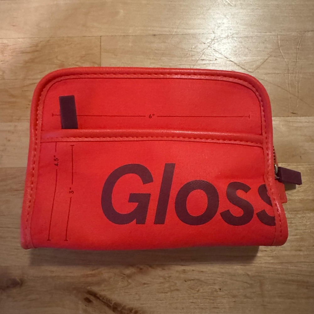 NWOT Glossier Mini Beauty Bag Red